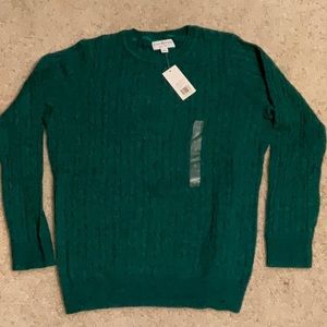 Kim Rogers Emerald Green Cable Knit Sweater